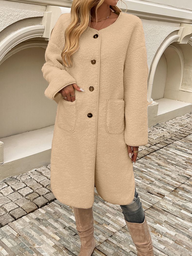 Abbigliamento donna 2024 autunno e inverno casual cardigan bottone tasca giacca a vento_voghion.com