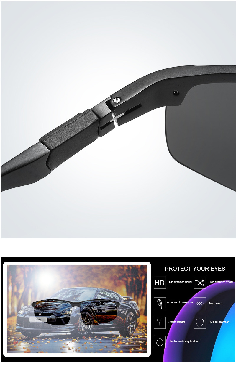 Nuovi occhiali da sole polarizzati alla moda personalizzati da uomo in alluminio e magnesio, occhiali da guida per conducenti, 3121_voghion.com