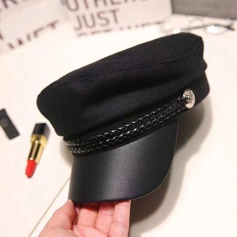 Hot Sale 1PC Women Men Spring Autumn Sailor Hats Black Ladies Beret Caps Flat Top Captain Cap Travel Cadet Octagonal Hat_voghion.com