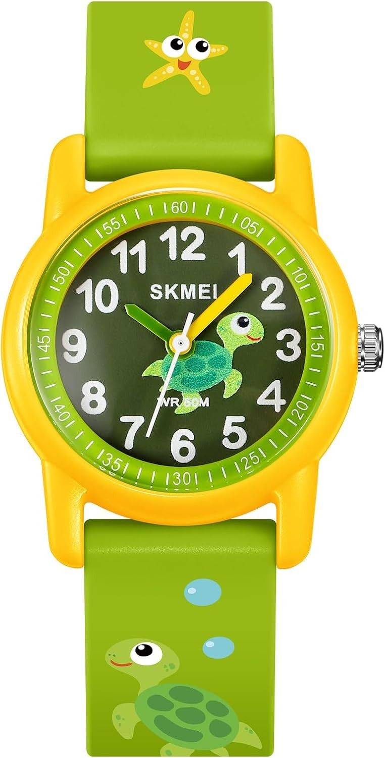 Kids Cartoon Waterproof Analog Watch With Cute Patterns Strap_voghion.com