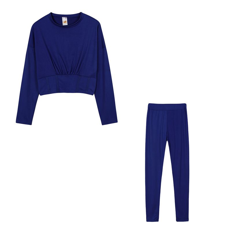 Damkostym i enfärgad midja, mode avslappnad tvådelad set_voghion.com