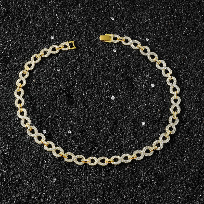European And American Men's Hip-hop Style Word Infinite Symbol Splicing Chain Necklace_voghion.com
