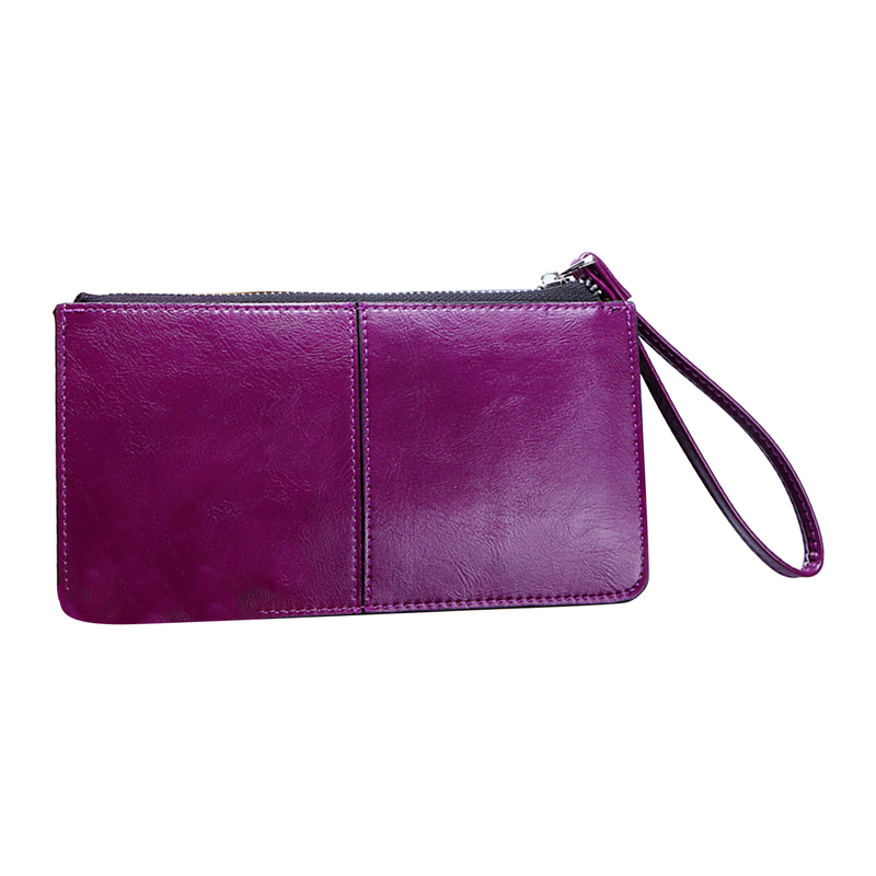 Kjiuyou Simple Women Hand-held Wallet Large Applications Fadeless Pure Color Porte-monnaie pour la vie quotidienne_voghion.com