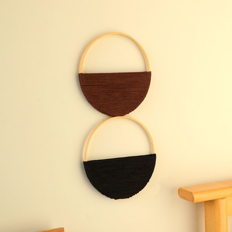 Stile bohémien, combinazione di luci rotonde doppie, mensola di lusso, decorazione da parete, pura decorazione da parete intrecciata a mano, pendente per la casa_voghion.com