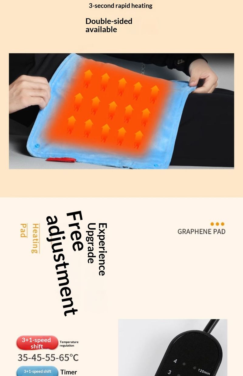 Hold USB Graphene Small Size Electric Heating Cushion Outdoor Camping Heat Therapy Knee Pad Blanket_voghion.com