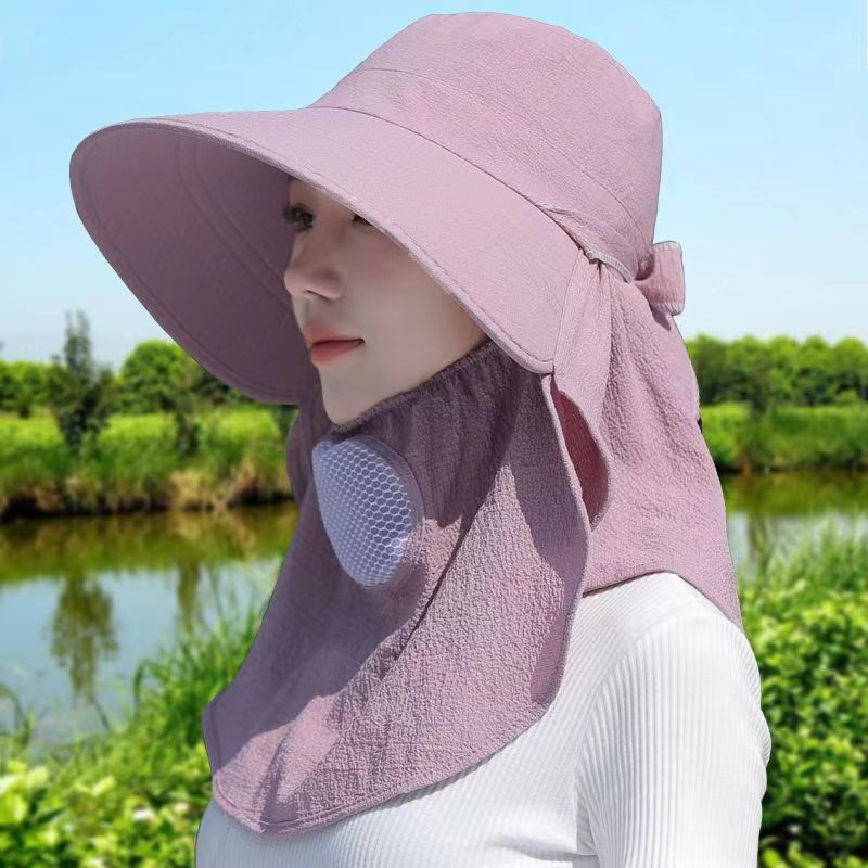 Cappello estivo da donna per il sole Protezione solare a tesa larga per il collo UV Cappelli a secchiello da spiaggia solare Cappelli pieghevoli da viaggio a coda di cavallo Panama Donna_voghion.com
