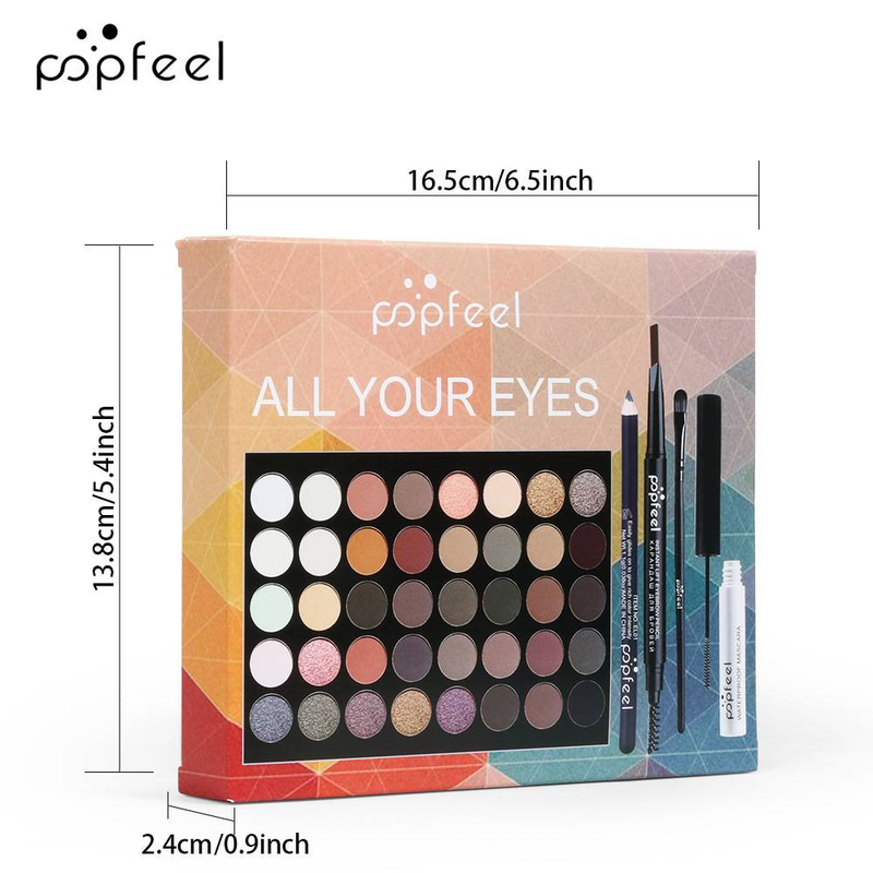 Aplauzuma komplekts Eyeshadow Brow pencil Mascara Eyeliner Acu sejas komplekta kombinācija_voghion.com
