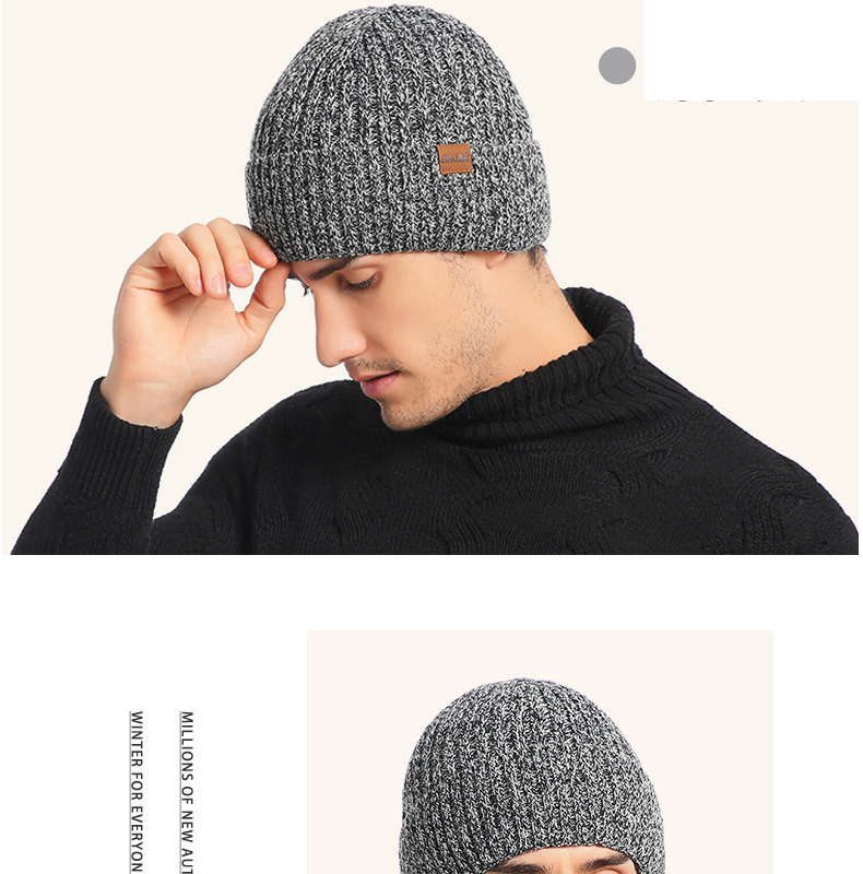 Unisex Wool hat middle-aged and elderly knitted warm and fleece hat_voghion.com