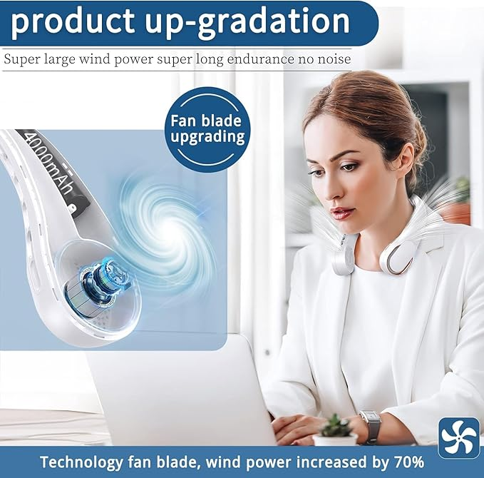 Ventilator za vrat, polnilni osebni ventilator z USB-jem_voghion.com