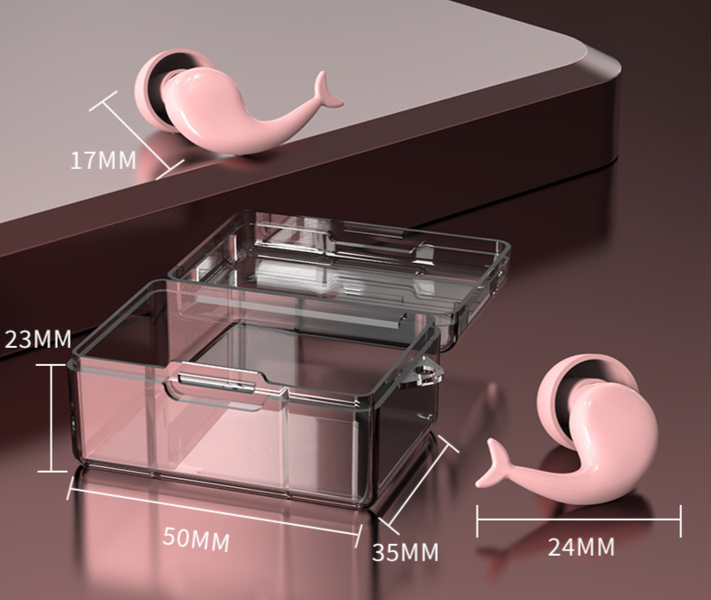 Tapones para los oídos con clip para la nariz y los oídos, nuevos tapones para los oídos con reducción de ruido para dormir, tapones para los oídos impermeables para nadar, tapones para los oídos de repuesto con forma de pez, tapones para los oídos Pure Earplugs_voghion.com