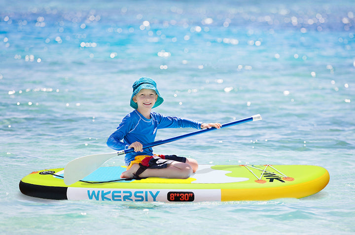WKERSIY 8ft Green Kids SUP Ultra-Stable Youth Paddle Board, Lightweight & Parent-Friendly Design Surfboard Stand Up Paddle Board Inflatable_voghion.com