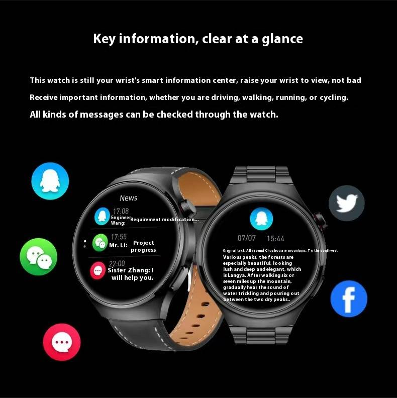 Smart Watch With Non-Invasive Blood Glucose Monitoring, Blood Oxygen, Heart Rate, Sleep Tracking & Bluetooth Calling_voghion.com