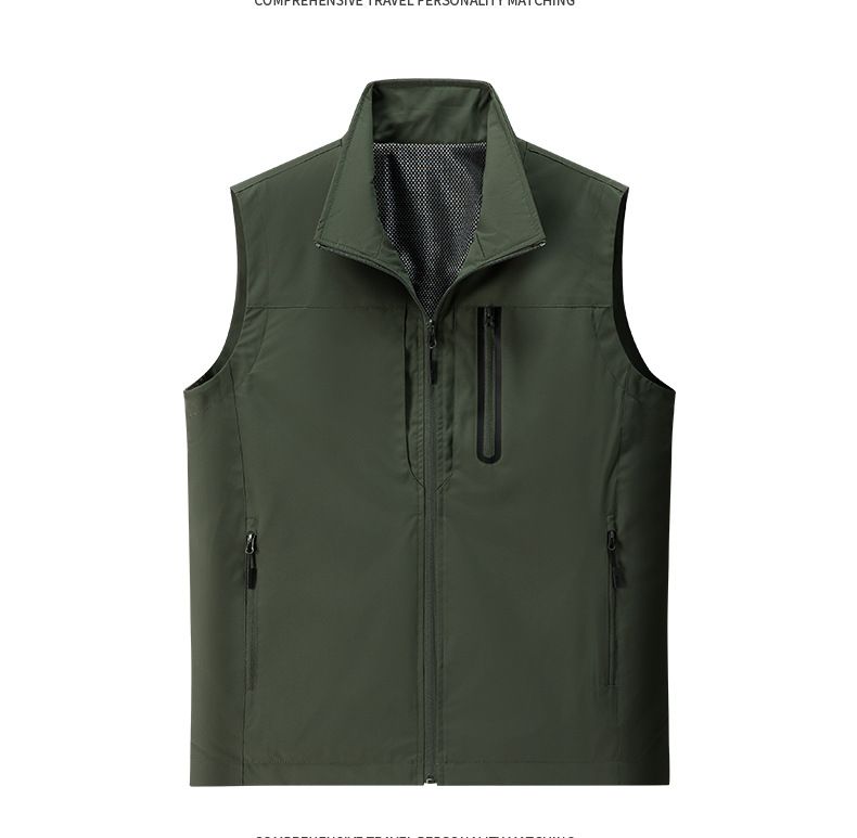 Gilet utilitaire pour homme – Gilet léger multi-poches pour photographe, pêche et randonnée (M-6XL, noir/ivoire/vert armée/bleu marine/anthracite)_voghion.com
