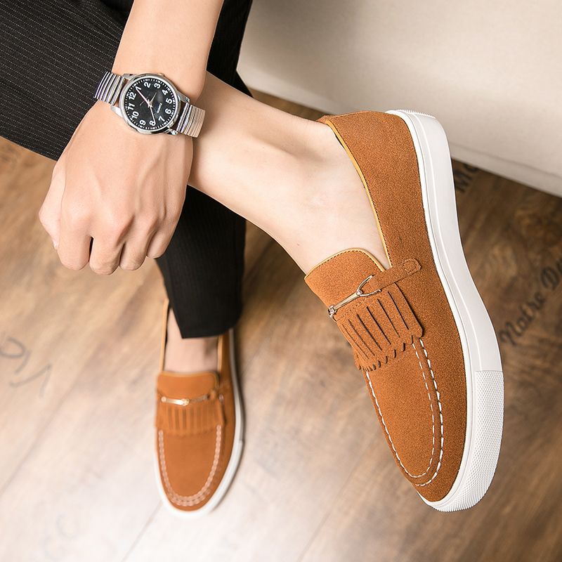 Neue Mode Echtes Leder Retro Business Herren Freizeitschuhe Schwarz Täglich Büro Loafers Ein-Schritt Fahren Party Kleid Hochzeit Herrenschuhe_voghion.com