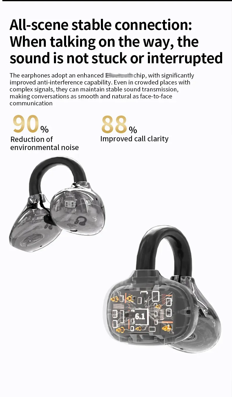 YYK Q108 Wireless Earphones Real Timer AI TranslatoDigital Display Bluetooth Translation Earbuds TWS OWS Headset Earbuds Sports Ear_voghion.com