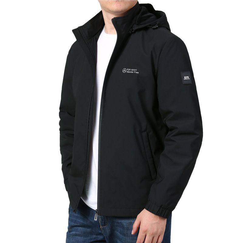 Men's Fleece-Lined Windbreaker Jacket – Winter-Ready Thermal Coat With Quick-Dry Tech For Urban Commute & Outdoor Adventures_voghion.com