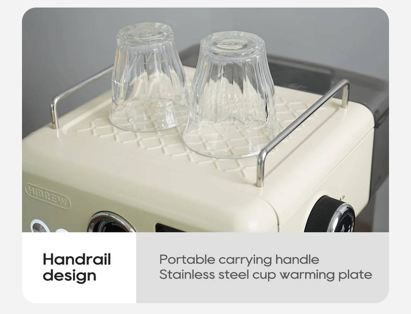 PSH10PLUS-WH-EU 1350W Halbautomatische Kaffeemaschine, 20Bar Pumpendruck, Pulverhammer, 58mm Temperaturregler, beweglicher Filter, Kalt-/Heißkonzentrat_voghion.com