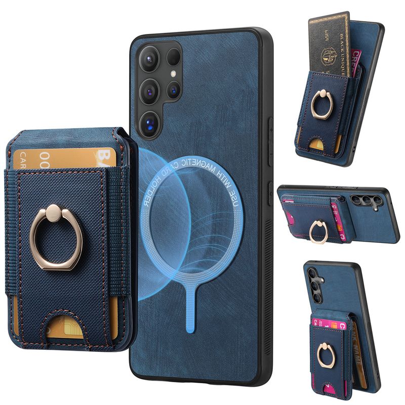 Custodia in pelle con slot per carte di credito e portafoglio magnetico staccabile per Samsung S23 S21 FE S25 S24 S22 Ultra Plus A16 A06 A36 A56 A55 A35_voghion.com