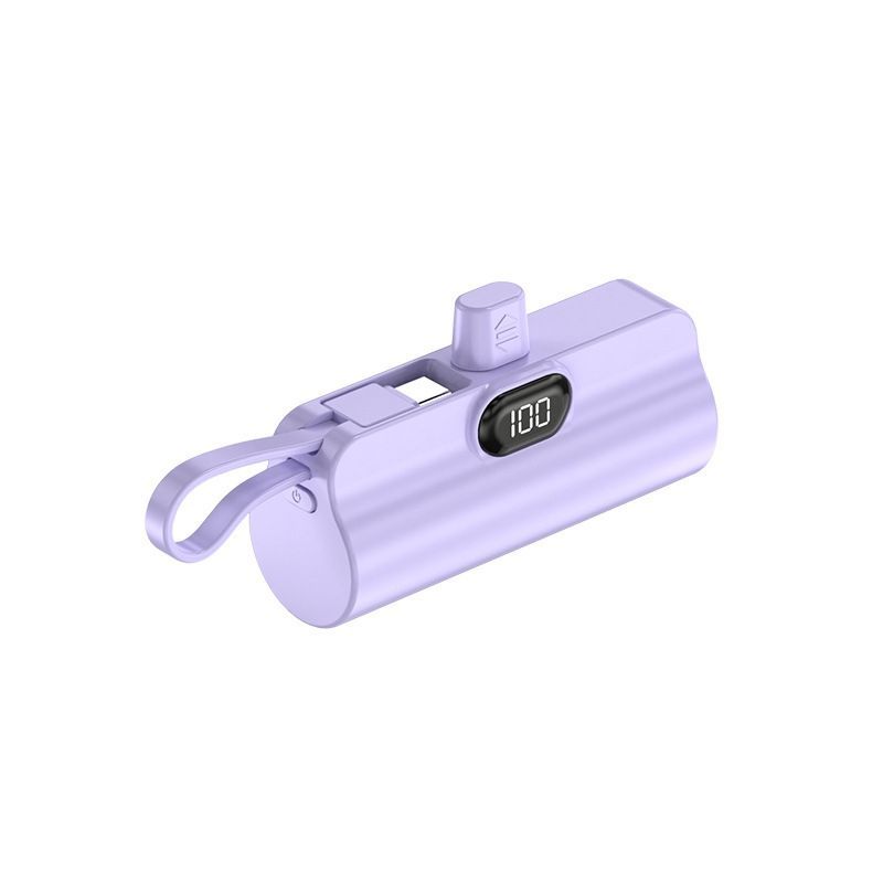 3000 mAh Powerbank im Taschenformat | Lippenstift-Kapsel-Design mit Kabel und Ständer_voghion.com