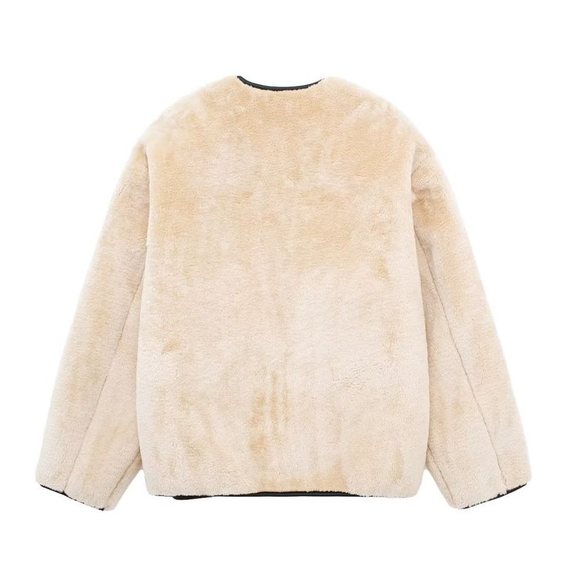 Women's clothing 2024 autumn and winter new patchwork fur coat jacket_voghion.com