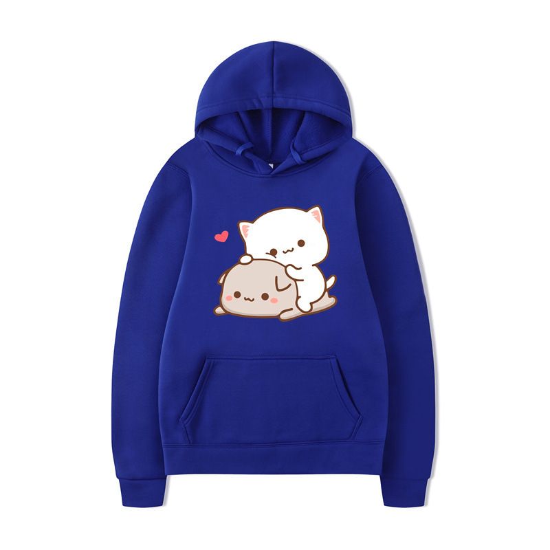 Felpa con cappuccio in pile spesso con emoticon, stile gotico kawaii street harajuku_voghion.com