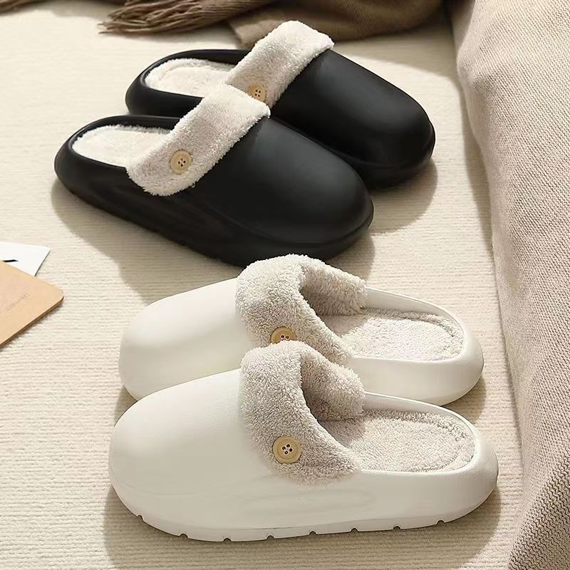 Pantuflas de algodón extraíbles para mujer, ideales para uso en interiores en invierno, con suela gruesa antideslizante, cálidas y afelpadas, ideales para otoño e invierno._voghion.com