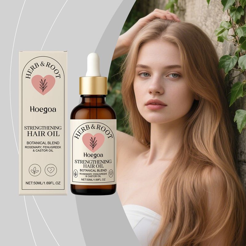 Hoegoa Rosemary Castor Essential Gentle Nourishing Smooth Glossy Hydrating Hair Care Essence Oil_voghion.com