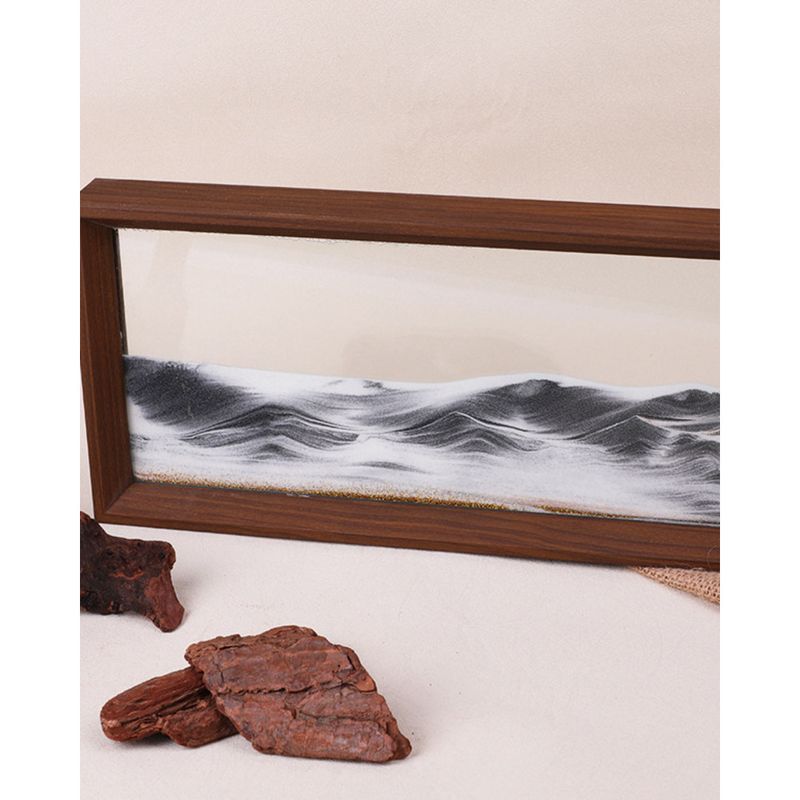 New Chinese Style Solid Wood Hourglass Flowing Sand Ornament Office Living Room High-end Decor Gift Handmade Painting_voghion.com
