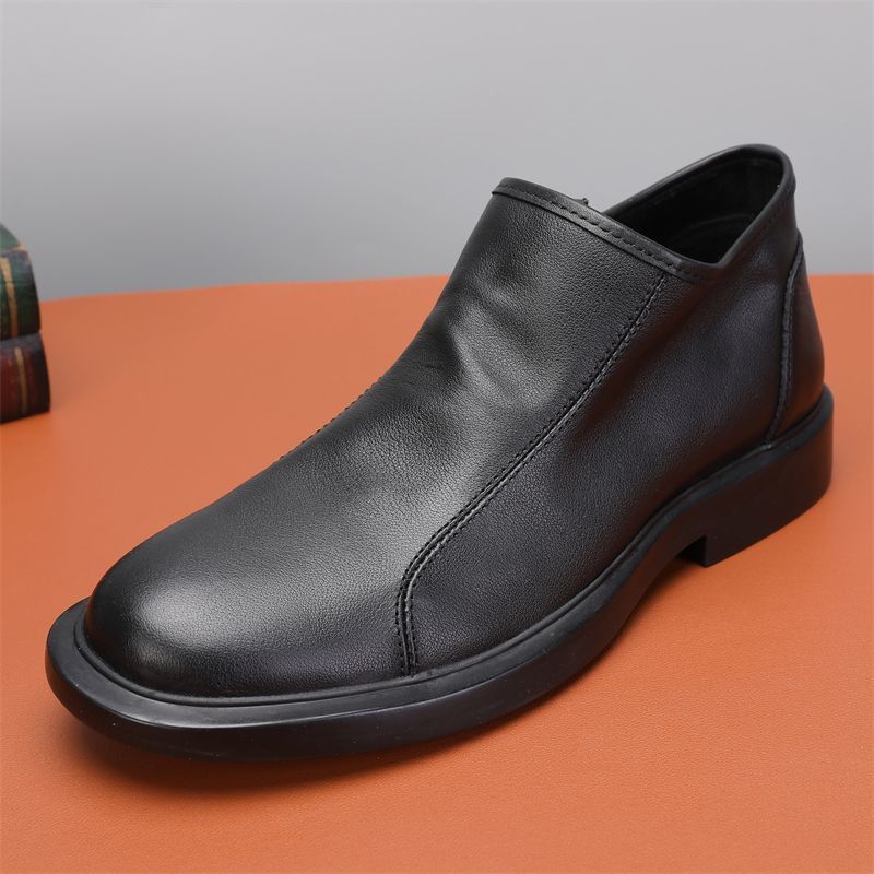 Cowhide Single Layer Low Top Men's Casual Shoes Breathable Genuine Soft Leather Boots Men_voghion.com