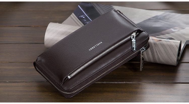 Wallet men's long baellerry large capacity zipper clutch simple zipper handbag hot sale_voghion.com