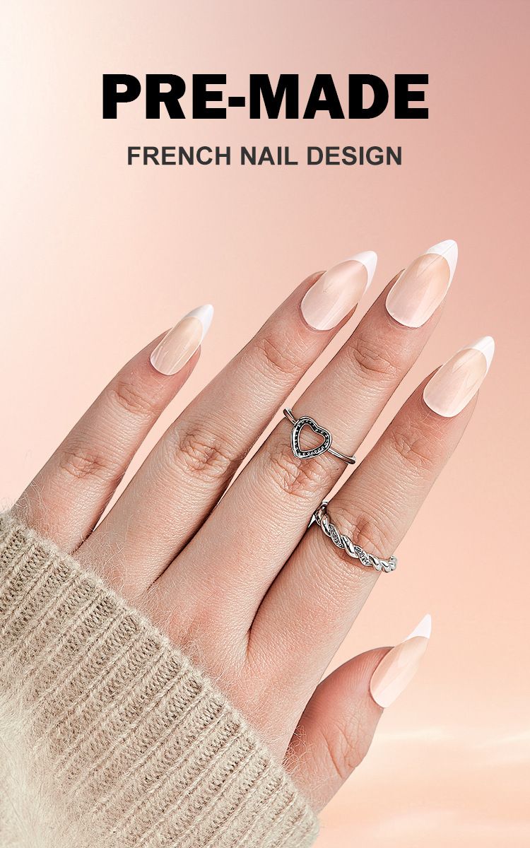 Nägel French Nail Sheet Nagel Patch Kurze Mandel Nagel Sheet Boxed 150_voghion.com