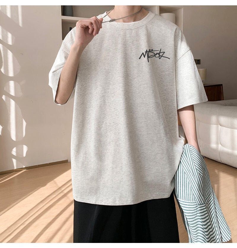 Maglietta a maniche corte da uomo, taglie forti, estiva, casual, ampia, con scollo rotondo e mezza manica, semplice e stampata._voghion.com