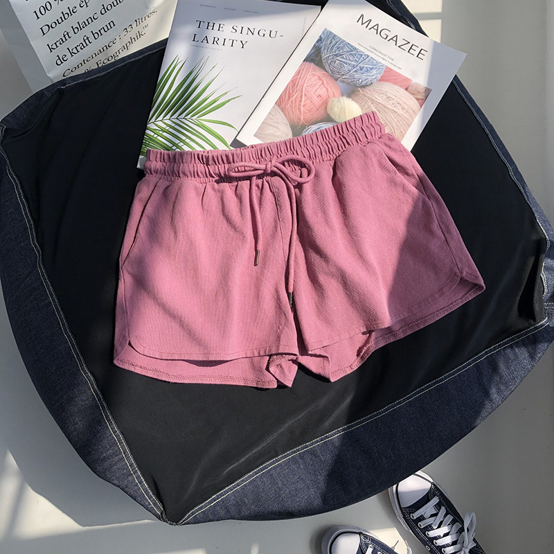 Short de sport taille haute élastique pour femmes, ample, décontracté, vêtements d'extérieur, pantalons à jambes larges, pyjama de maison, été_voghion.com
