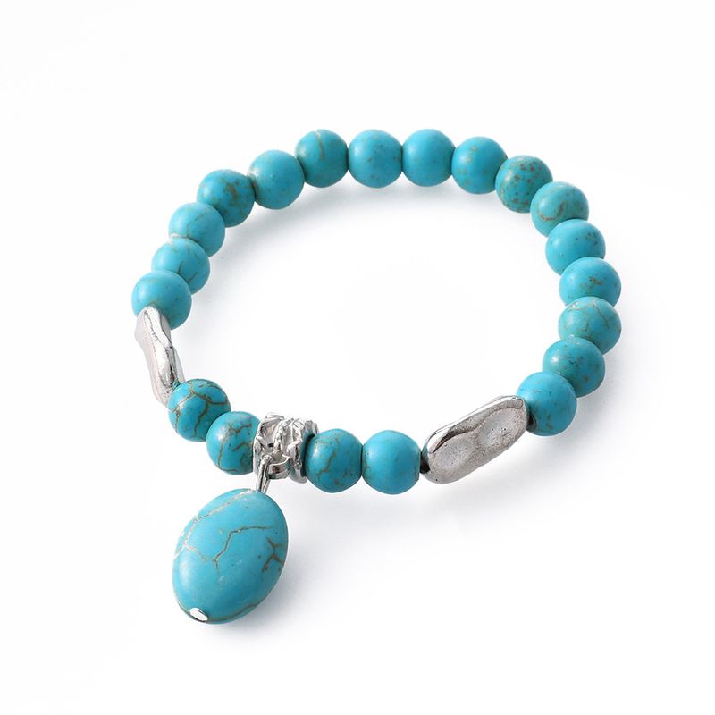 New Hand Decor Eucommia Turquoise Elastic Rope Bracelet_voghion.com