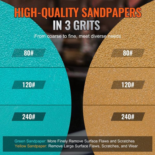 1/2/3 Inch Random Orbital Air Sander, High-Speed 15000RPM Mini Pneumatic Sander For Auto Body Work, 58PCS Air Powered Sander Kit With Sandpapers, W_voghion.com