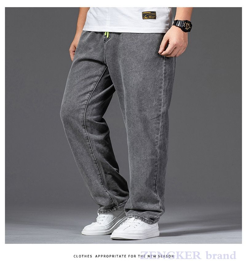 Herbstliche, Dickbeinige, Große Hose, Weite Hose, Jeans, Gerade, Lockere, Große Beine, Weites Bein, Große Größe 46, 44, 42, Denim-Jeans_voghion.com