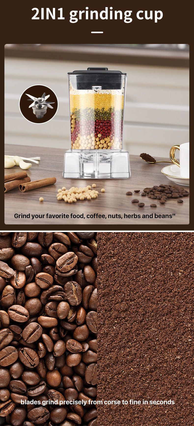 Houselin 6000W Leistungsstarker Mixer, Smoothie Maker Tischmixer mit 2,5L Behälter, Professioneller Standmixer für Eis, Nüsse, Obst_voghion.com