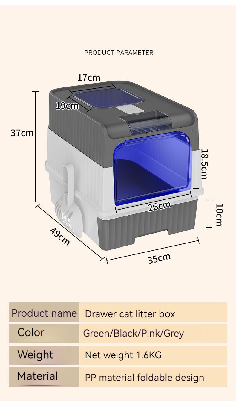 Cat Litter Box Large Rechargeable Self-cleaning Litter Box For Cat Fully Enclosed Toilet Large Capacity Cat Products_voghion.com