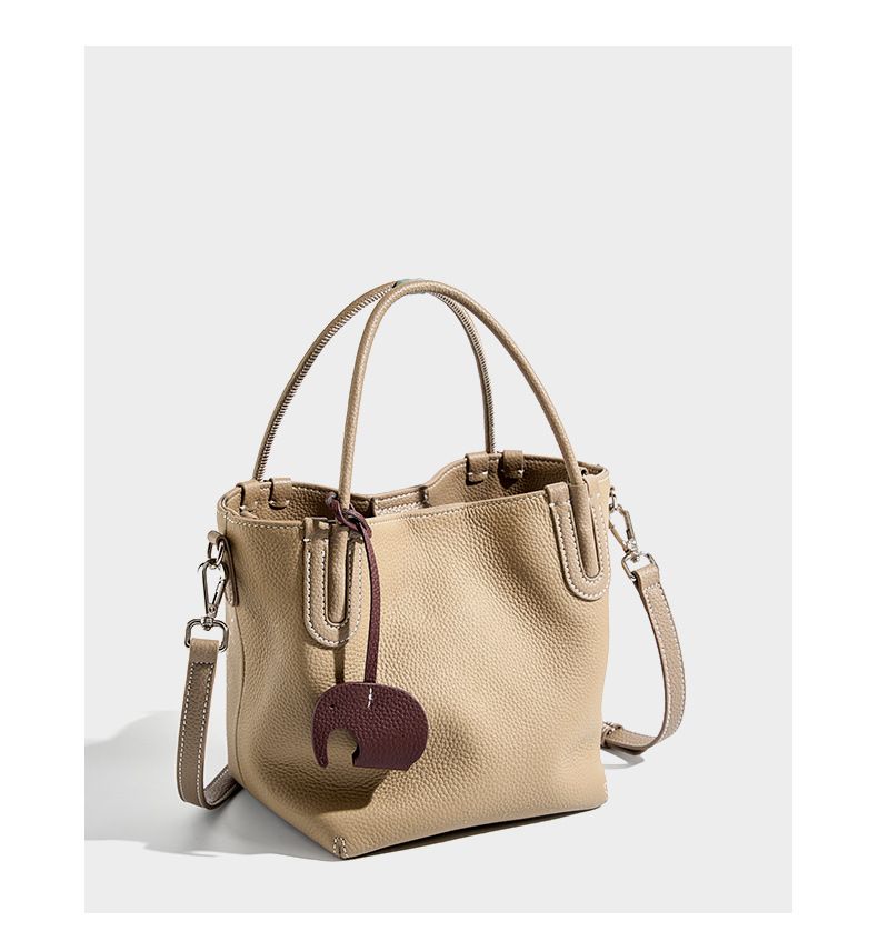 Sommermode Echtleder Eimer Tasche Nische Erste Schicht Rindsleder Retro Eine Schulter Crossbody Handheld Gemüse Korb Tasche_voghion.com