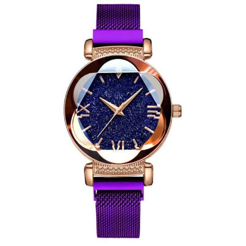 Yamaler Starry Sky Watch magnetilise rihmaga ümmarguse numbriga naistele mõeldud kvartskäekell kohtinguteks_voghion.com