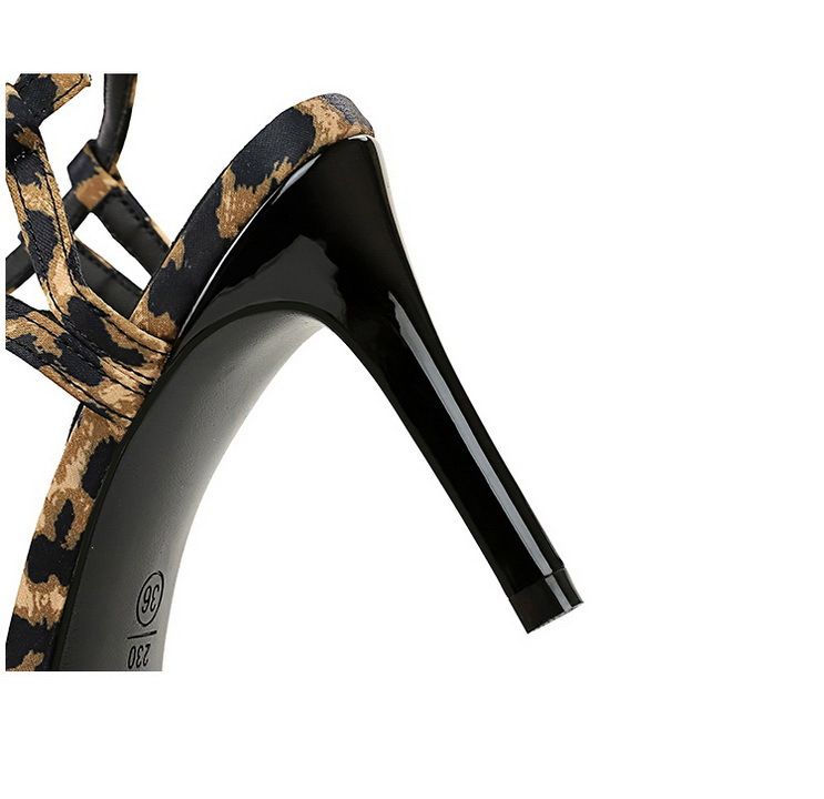 Women's Sexy Strappy High Heel Sandals - Animal Print & Metallic Colors, 8.5CM/11CM Heel, Sizes 34-40, Elegant Open-Toe Design For Night Out Special_voghion.com