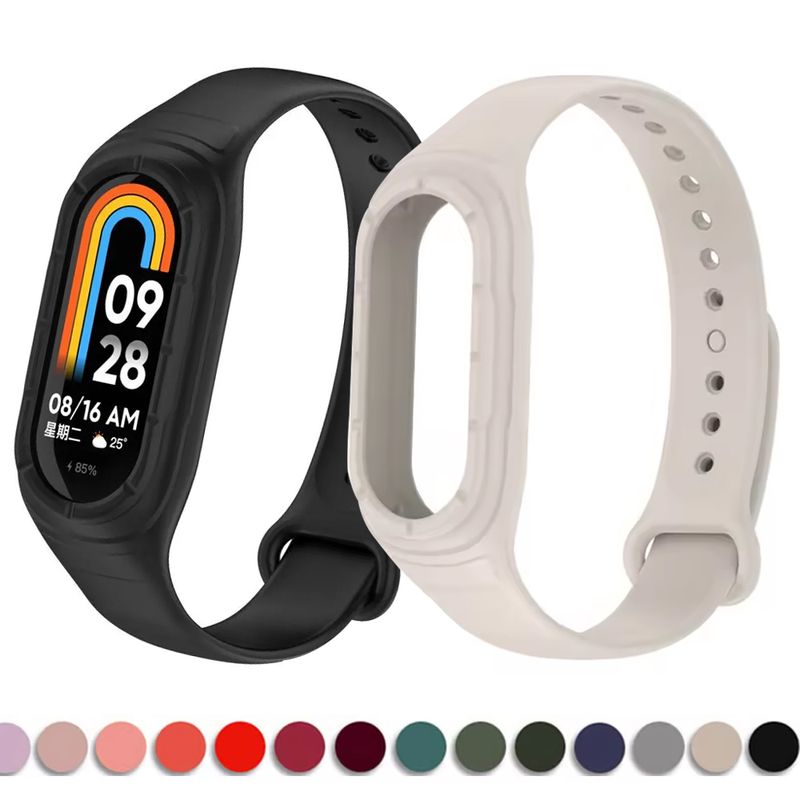 ΓΙΑ το mi band 8 λουράκι miband8 miband 8 αξεσουάρ σιλικόνης βραχιόλι + κάλυμμα θήκης ζώνης καρπού correa για το Xiaomi mi band 8 smart watch_voghion.com