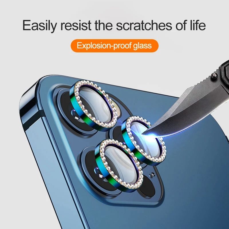 Diamant-Metall-Kameraobjektiv-Schutzglas für iPhone 16 Pro Max 16 Plus 16 14Pro Max 15 Pro Max Kameraobjektiv-Schutzfolie_voghion.com