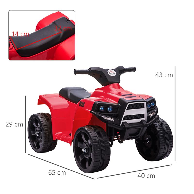 HOMCOM 6 V Kids Ride On Cars Electric ATV For 18-36 Months Toddlers Black+Red_voghion.com