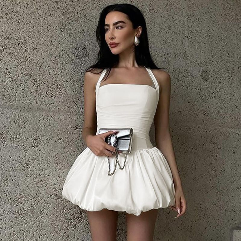 Jupe courte sexy à fleurs, couleur unie, moulante, col enveloppant, nouvelle collection été 2025_voghion.com