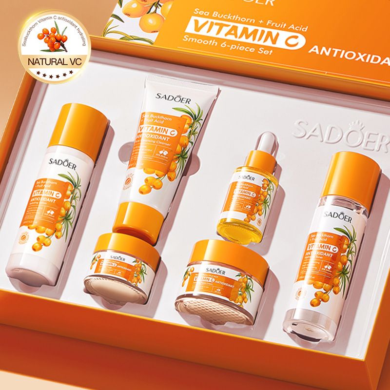Full English SADOER Sea Buckthorn Vitamin C Antioxidant Soothing Six-Piece Set Moisturizing Kit_voghion.com