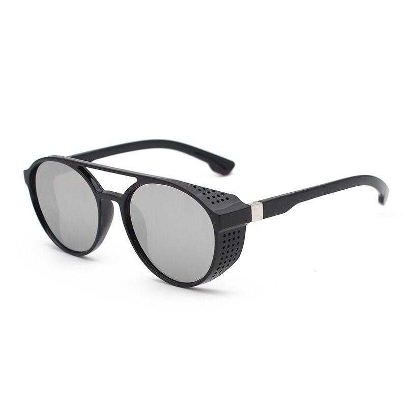 Tendencia de moda nuevas gafas de sol retro redondas steampunk_voghion.com