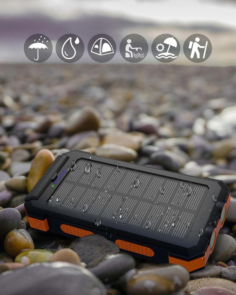 Strong Waterproof Solar Mobile Power 20000mah Compass Mobile Phone Solar Charging Treasure_voghion.com