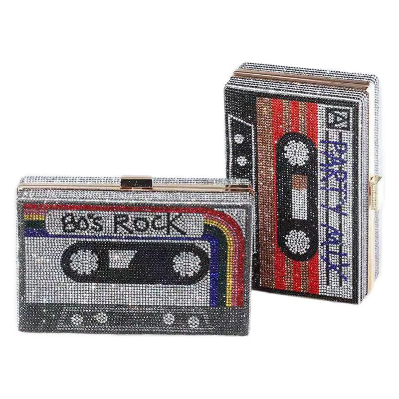 Pochette de soirée style vintage pour femme, sac léger, entièrement en diamants_voghion.com