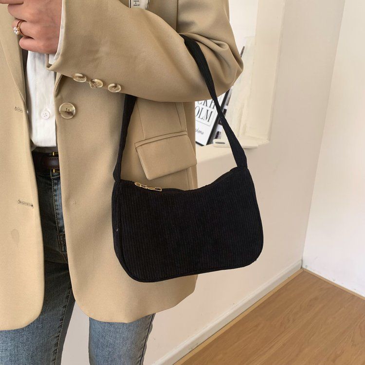 Borsa a tracolla piccola quadrata in velluto a coste retrò alla moda, in peluche, a tracolla singola, autunno e inverno_voghion.com